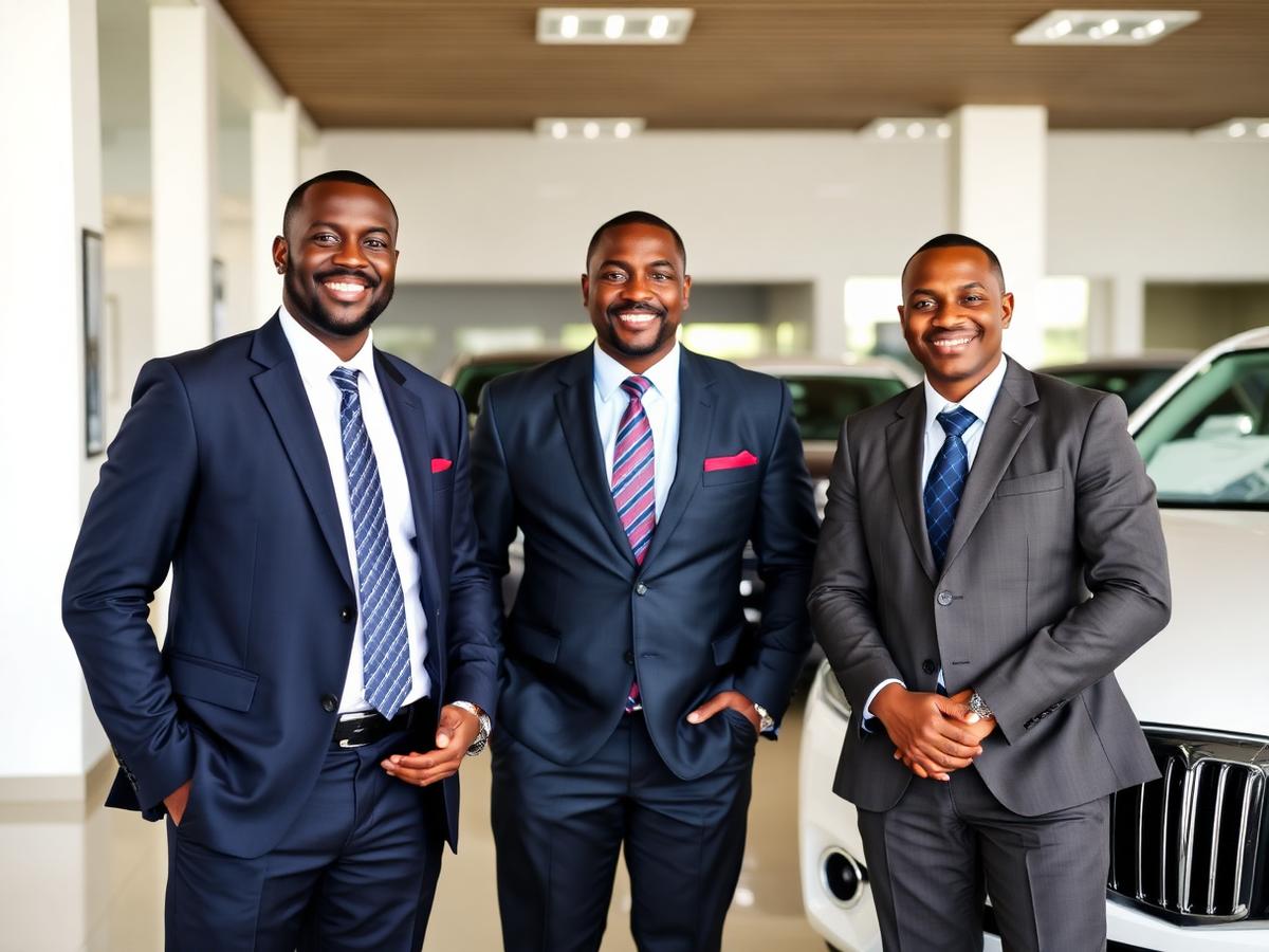 Manga Automobiles sales team in the showroom